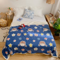 Kids Big Size Cartoon Throw Blanket printed micro flannel front with sherpa back